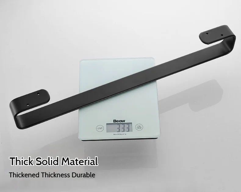 Matte Black No Drill Wall Mounted 30-60cm Towel Rack Bathroom Towel Bar Aluminum Single Towel Rack Bathroom Accessories Hardware