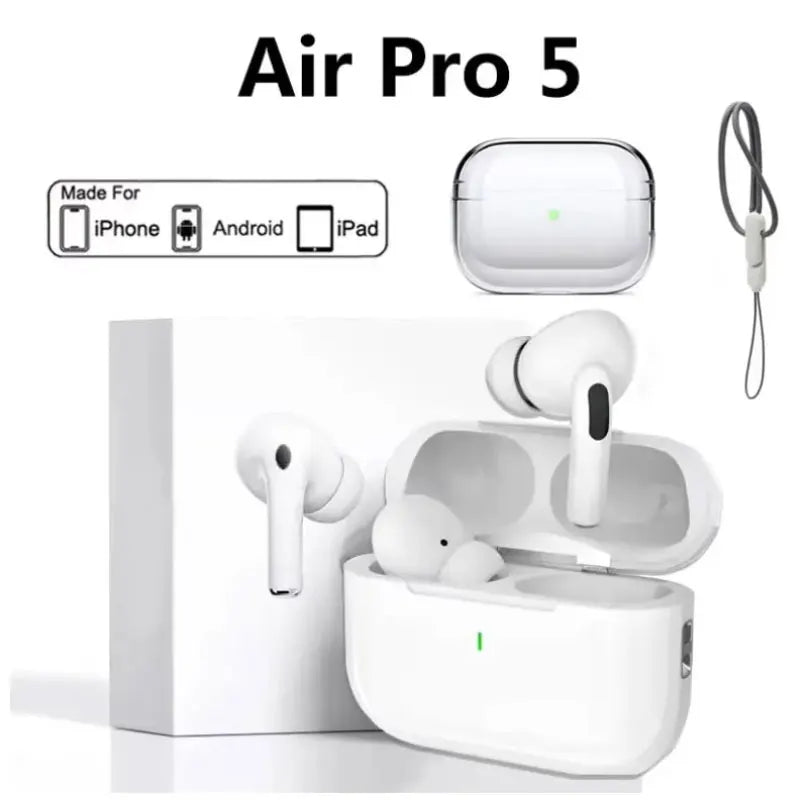 For Air pro5 Wireless Bluetooth Earphone Headset TWS Max With case Earbuds Noise Cancelling Headset For iPhone Android Headphone