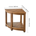 SucceBuy Corner Teak Shower Bench 100% Teak Wood Corner Shower Beach Mold resistant Shower Stool Inside Outside Shower Bathroom