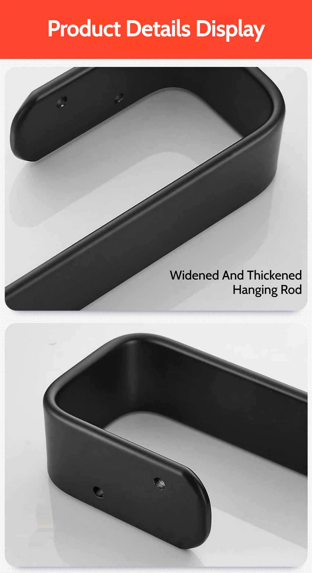 Matte Black No Drill Wall Mounted 30-60cm Towel Rack Bathroom Towel Bar Aluminum Single Towel Rack Bathroom Accessories Hardware